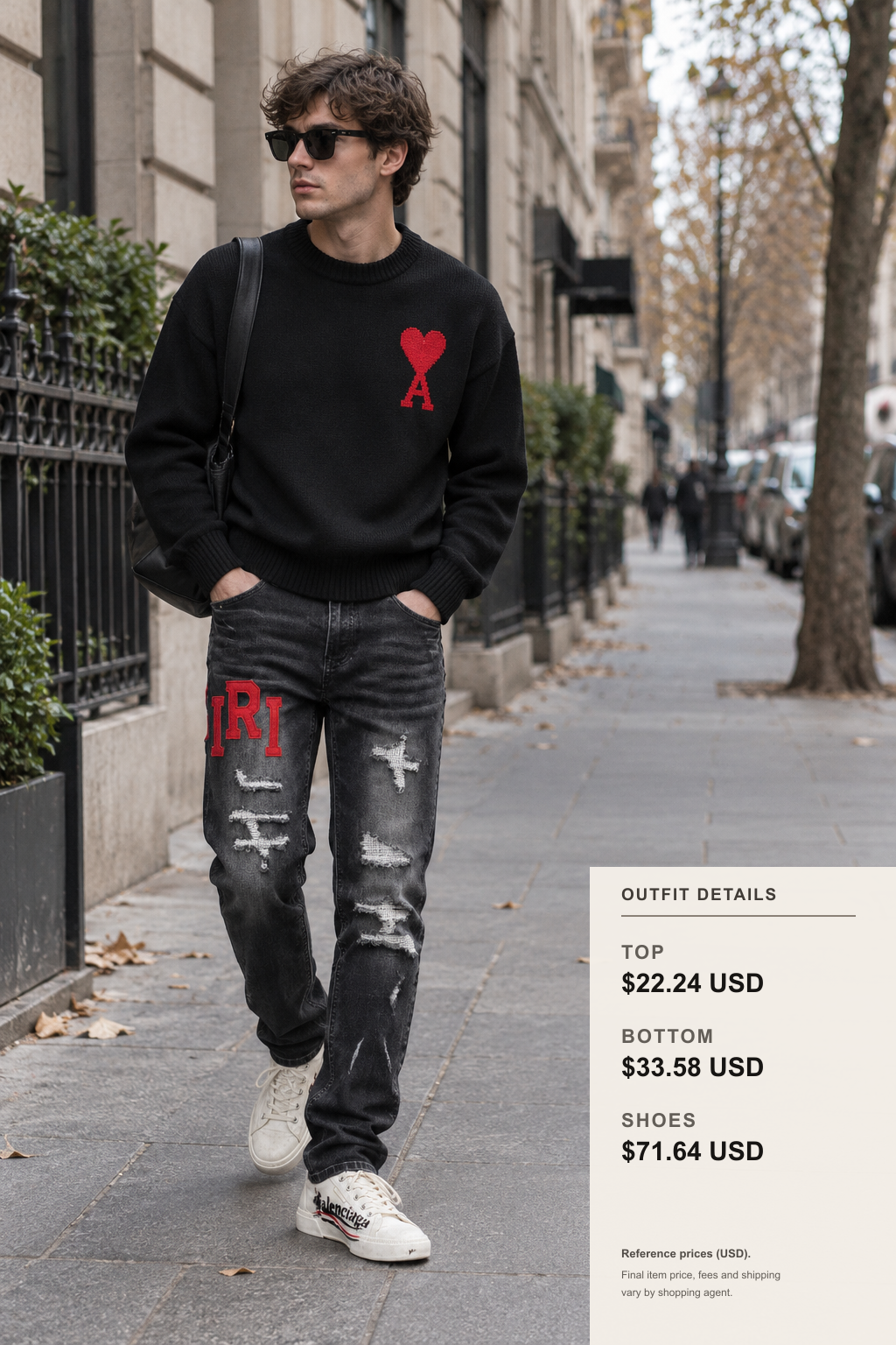 ami paris Knitwear: 3 Fall-Winter Looks outfit 2 full-body street style for fashionreps