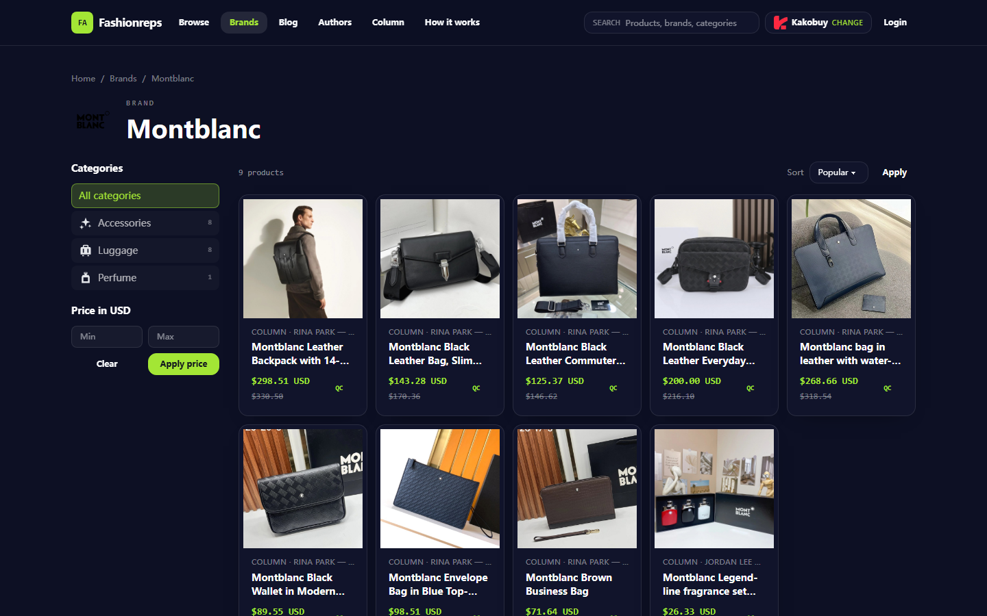 Montblanc Accessories: Cost Breakdown Before Consolidation