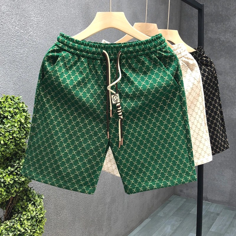 Celine All-Over Print Green Shorts: Green vs Apricot, and a Drawstring Waist Worn All Day