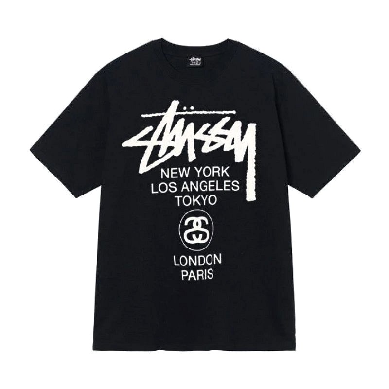 Stussy Letter-Print Black T-Shirt Review: 250–300 gsm Cotton, Loose Streetwear Cut